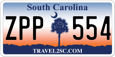 SC license plate ZPP554