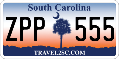 SC license plate ZPP555