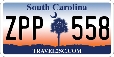 SC license plate ZPP558