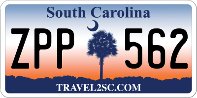 SC license plate ZPP562
