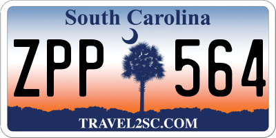 SC license plate ZPP564