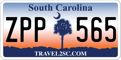 SC license plate ZPP565
