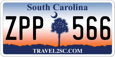 SC license plate ZPP566