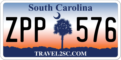 SC license plate ZPP576