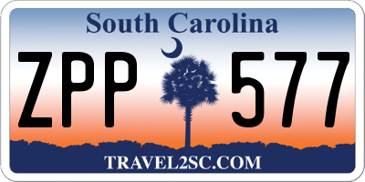 SC license plate ZPP577