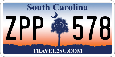 SC license plate ZPP578