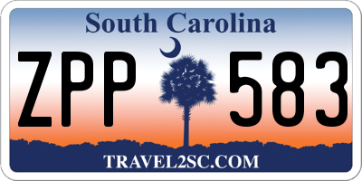 SC license plate ZPP583