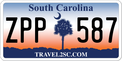SC license plate ZPP587