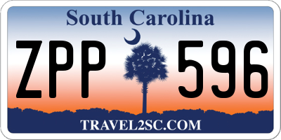 SC license plate ZPP596