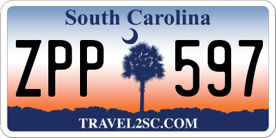 SC license plate ZPP597