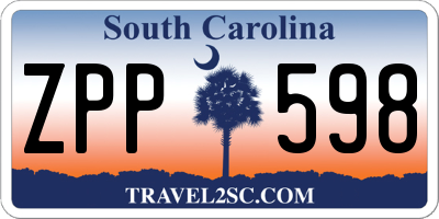 SC license plate ZPP598