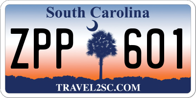 SC license plate ZPP601