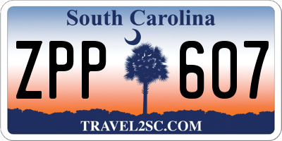 SC license plate ZPP607