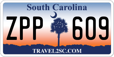 SC license plate ZPP609