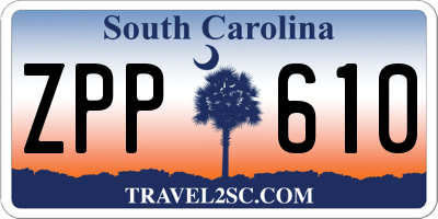 SC license plate ZPP610