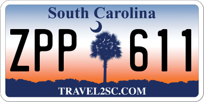 SC license plate ZPP611