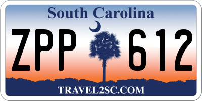SC license plate ZPP612