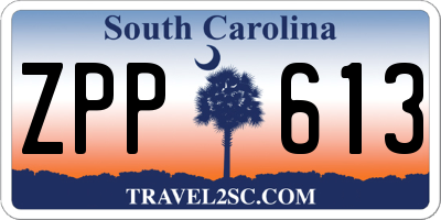 SC license plate ZPP613