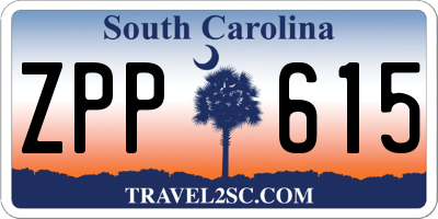 SC license plate ZPP615