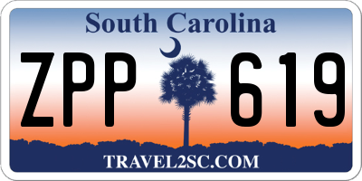 SC license plate ZPP619