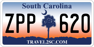 SC license plate ZPP620