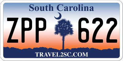 SC license plate ZPP622