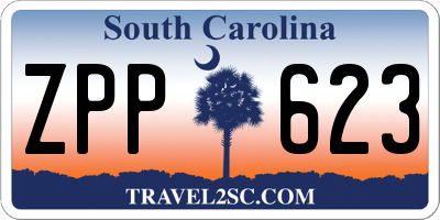SC license plate ZPP623