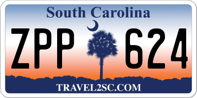 SC license plate ZPP624