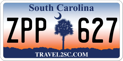 SC license plate ZPP627