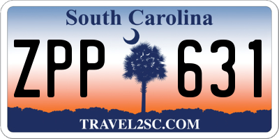 SC license plate ZPP631