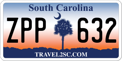 SC license plate ZPP632