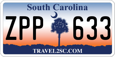 SC license plate ZPP633
