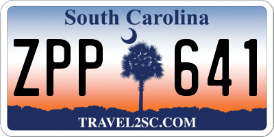 SC license plate ZPP641