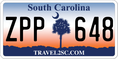 SC license plate ZPP648