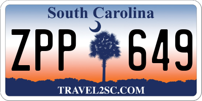 SC license plate ZPP649