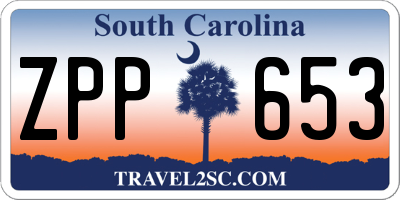 SC license plate ZPP653