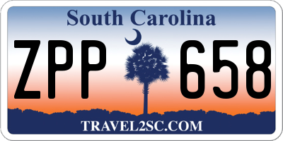 SC license plate ZPP658