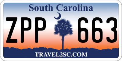 SC license plate ZPP663