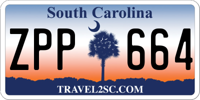 SC license plate ZPP664