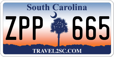 SC license plate ZPP665