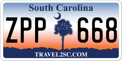 SC license plate ZPP668