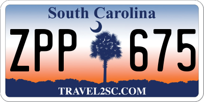 SC license plate ZPP675