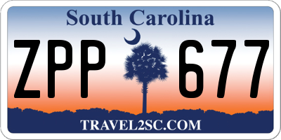 SC license plate ZPP677
