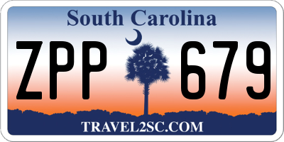 SC license plate ZPP679