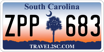 SC license plate ZPP683