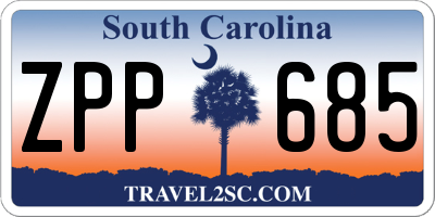 SC license plate ZPP685