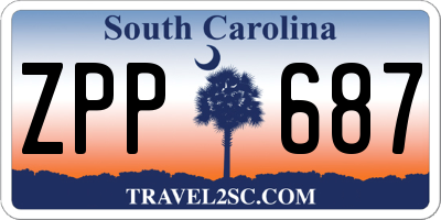 SC license plate ZPP687