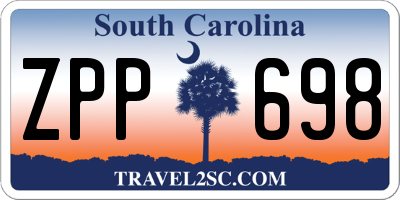 SC license plate ZPP698