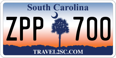 SC license plate ZPP700