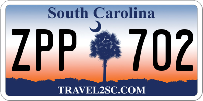 SC license plate ZPP702